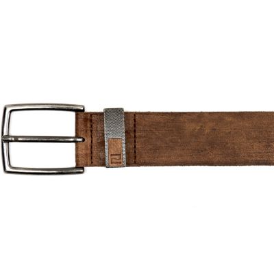 Brown tan leather chunky prong belt